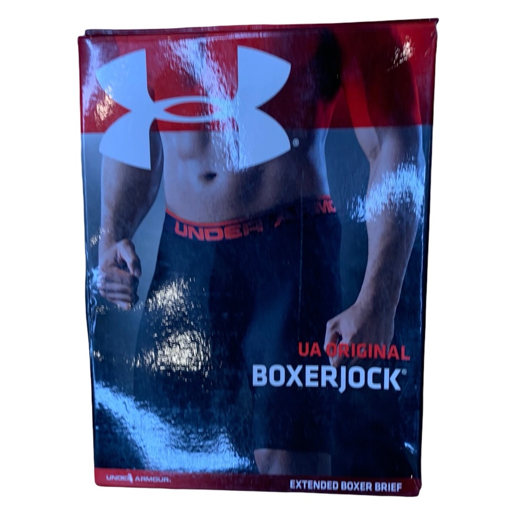 BNWT Mens Under Armour black with red writing 9” boxerjock™️ boxer shorts.